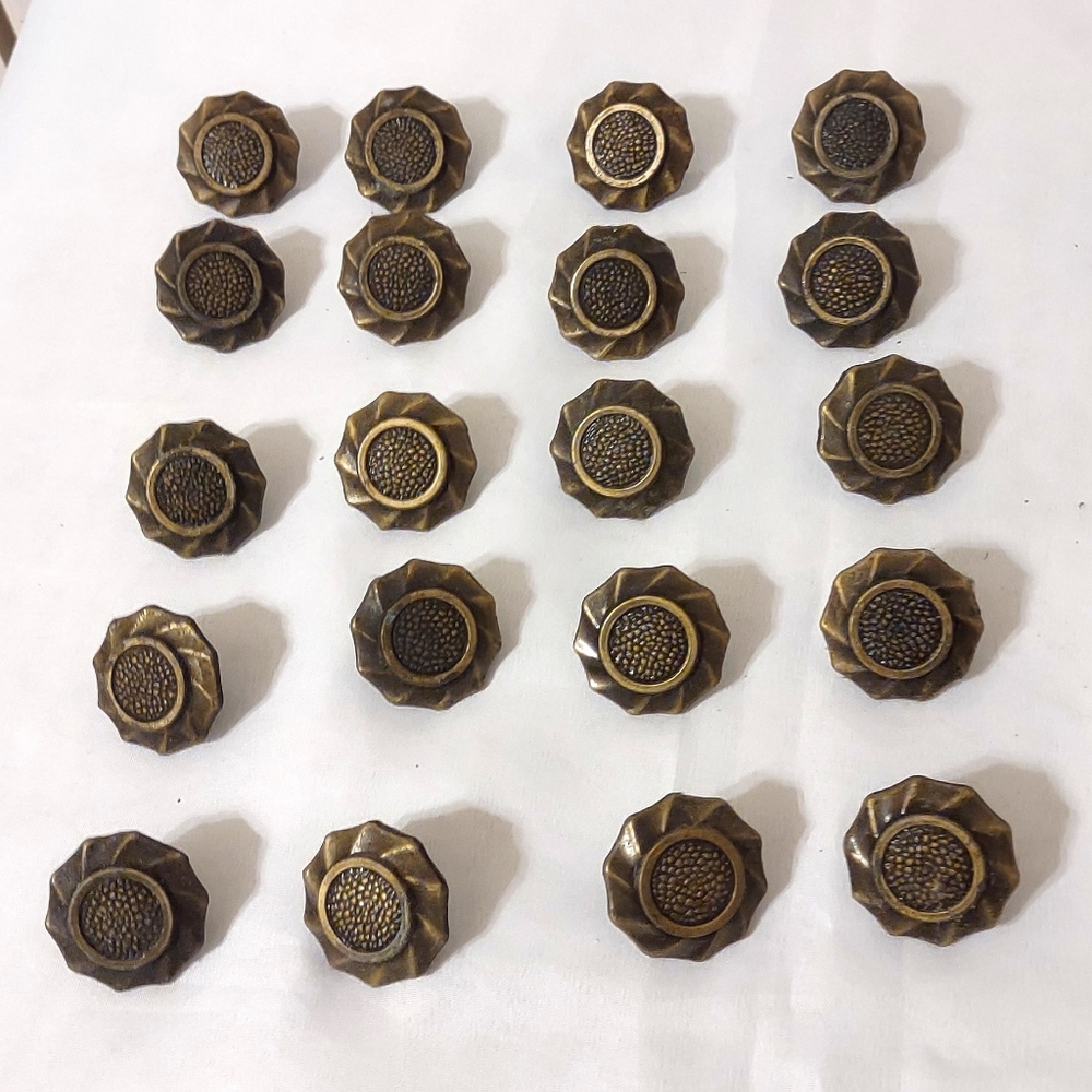 Vintage Brass Drawer Knobs - Set of 20